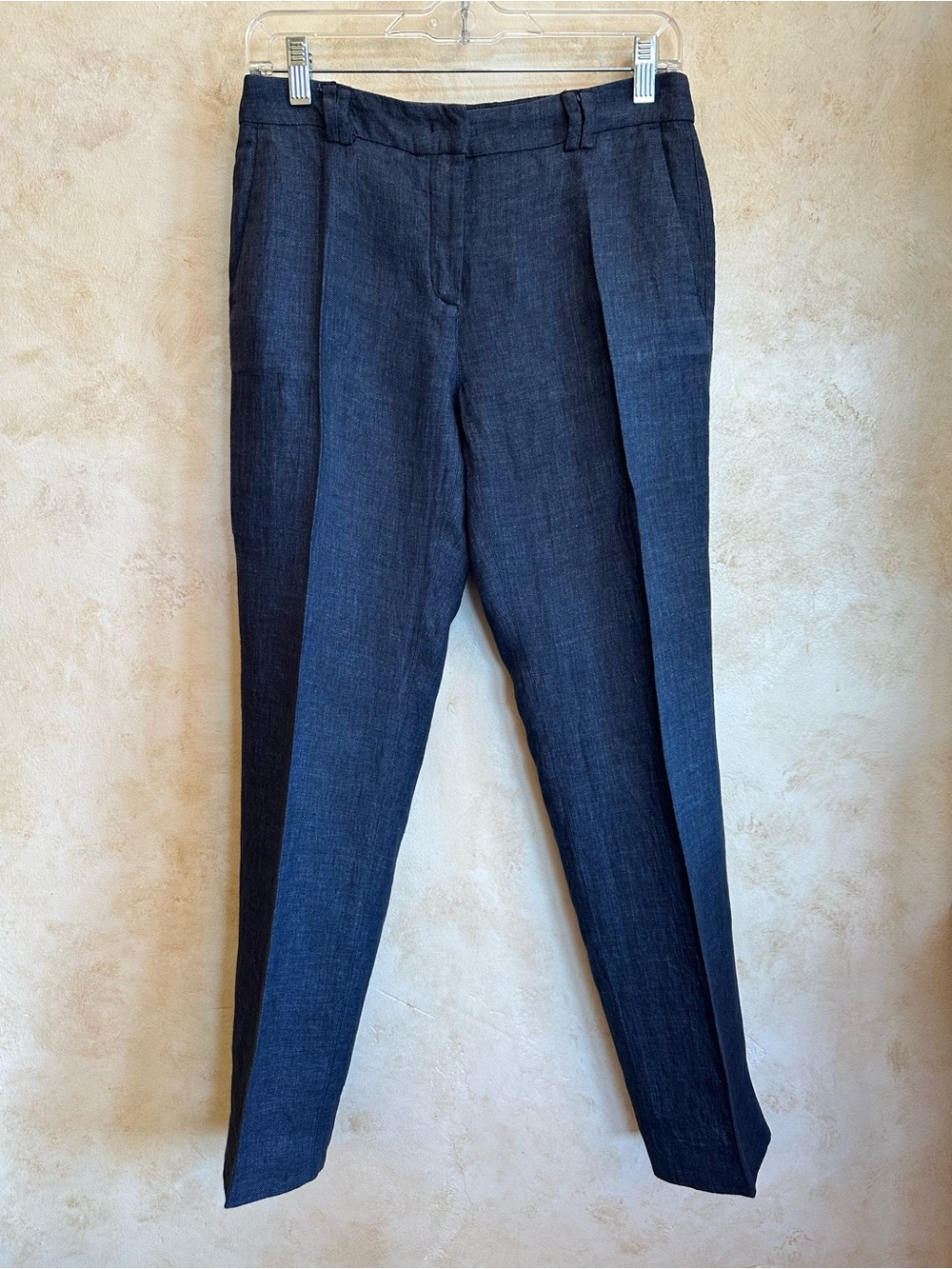 Weekend Max Mara Linen Navy Cigarette FITW13 Pants Preppy Academy Luxury